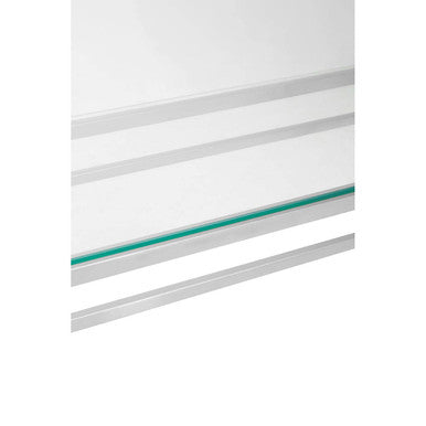 Silver Finish Console Table with Tempered Glass Top