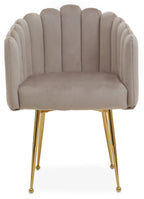 Mink Velvet Scalloped Dining Chair