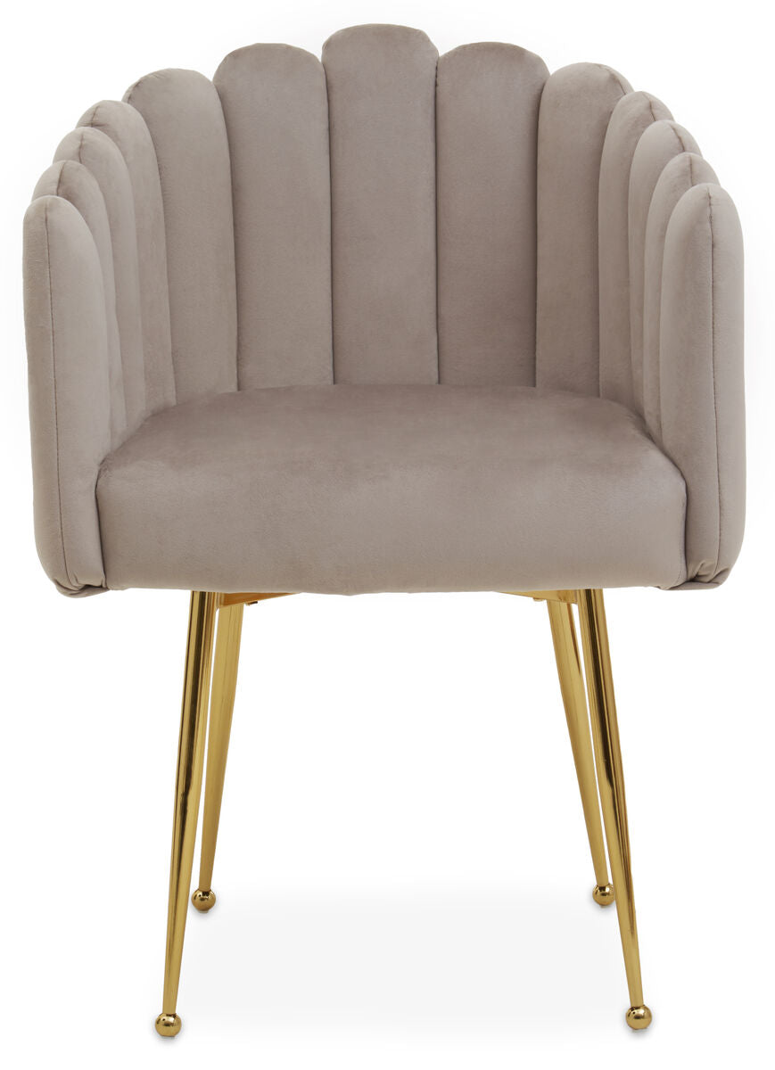 Mink Velvet Scalloped Dining Chair