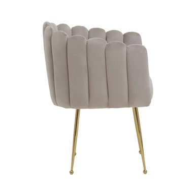 Mink Velvet Scalloped Dining Chair