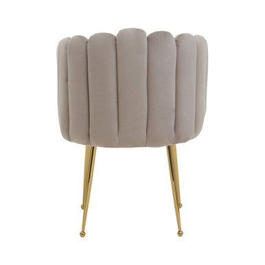 Mink Velvet Scalloped Dining Chair