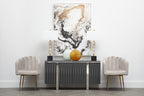 Mink Velvet Scalloped Dining Chair