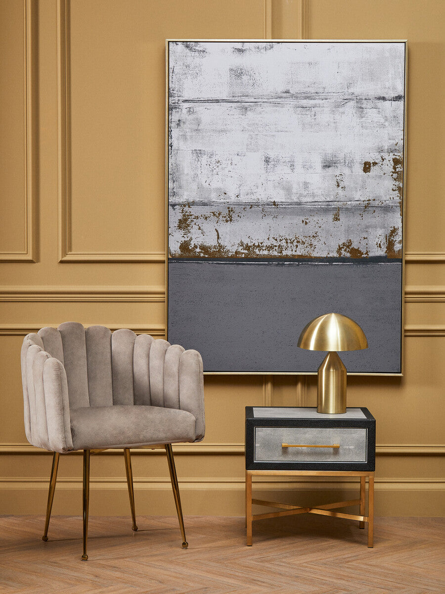 Mink Velvet Scalloped Dining Chair