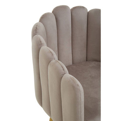 Mink Velvet Scalloped Dining Chair