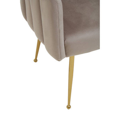 Mink Velvet Scalloped Dining Chair