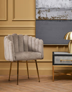 Mink Velvet Scalloped Dining Chair