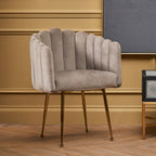 Mink Velvet Scalloped Dining Chair