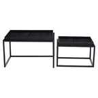 Black and Gold Agate Effect Set of 2 Nesting Tray Tables
