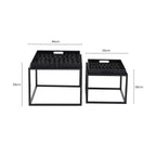 Black and Gold Agate Effect Set of 2 Nesting Tray Tables