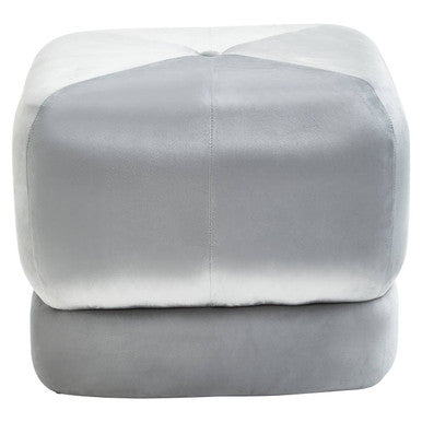 Grey Velvet Square Stool