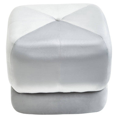 Grey Velvet Square Stool