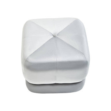 Grey Velvet Square Stool