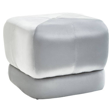 Grey Velvet Square Stool