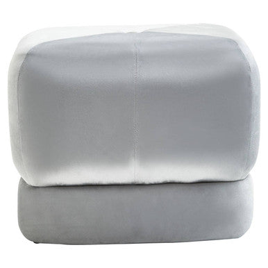 Grey Velvet Square Stool