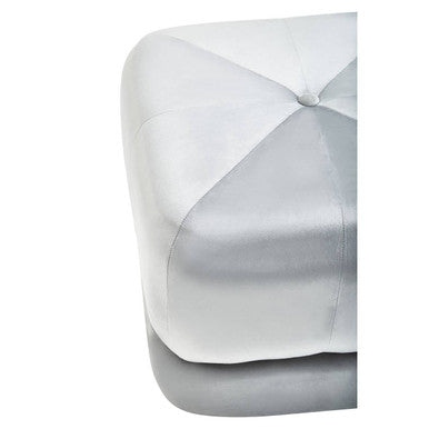 Grey Velvet Square Stool