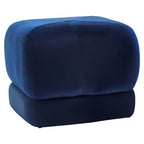 Midnight Blue Velvet Square Stool