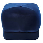Midnight Blue Velvet Square Stool