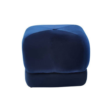 Midnight Blue Velvet Square Stool