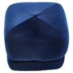 Midnight Blue Velvet Square Stool