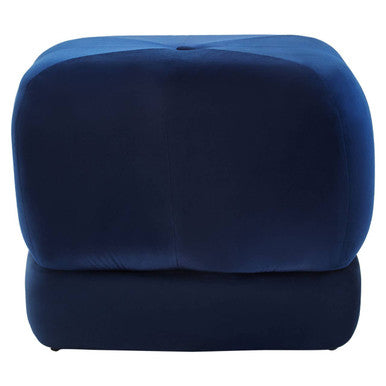 Midnight Blue Velvet Square Stool