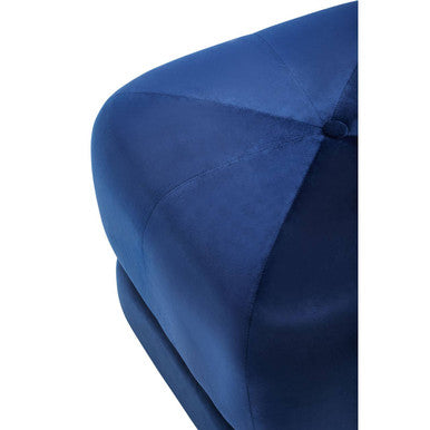 Midnight Blue Velvet Square Stool