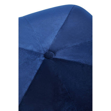 Midnight Blue Velvet Square Stool