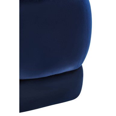 Midnight Blue Velvet Square Stool