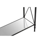 Clear Glass 2 Tier Console Table with Black Metal Frame