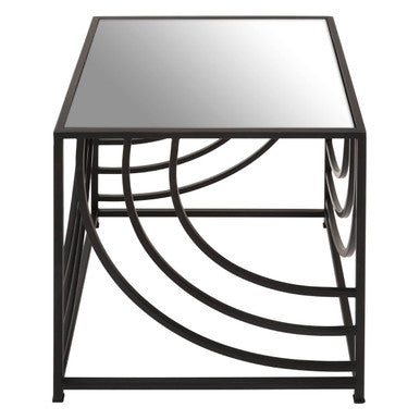 Clear and Black Side Table