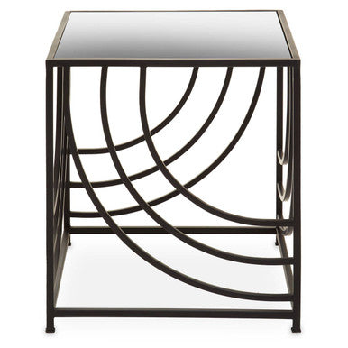 Clear and Black Side Table