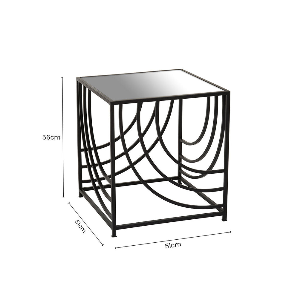 Clear and Black Side Table
