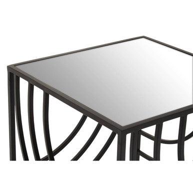 Clear and Black Side Table
