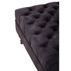 Grey Velvet Ottoman with Wheels