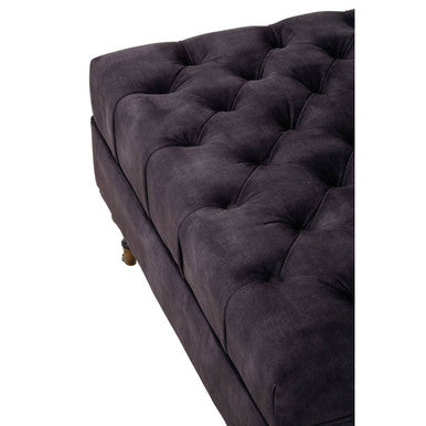 Grey Velvet Ottoman with Wheels