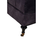 Grey Velvet Ottoman with Wheels