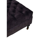 Grey Velvet Ottoman with Wheels