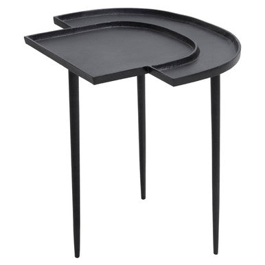 Black Nickel Finish Asymmetric Side Table