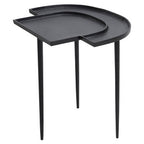 Black Nickel Finish Asymmetric Side Table
