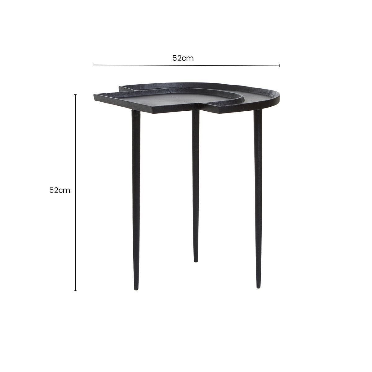 Black Nickel Finish Asymmetric Side Table