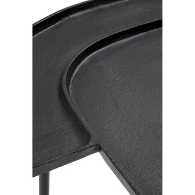 Black Nickel Finish Asymmetric Side Table