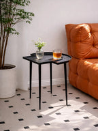 Black Nickel Finish Asymmetric Side Table