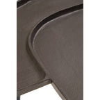 Brown Bronze Metal Top Abstract Side Table with Black Legs