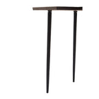 Brown Bronze Metal Top Abstract Side Table with Black Legs