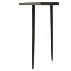 Brown Bronze Metal Top Abstract Side Table with Black Legs