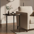 Brown Bronze Metal Top Abstract Side Table with Black Legs