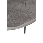 Silver Finish Oak Effect Round Coffee Table