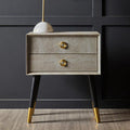 Natural Shagreen Effect 2 Drawer Side Table