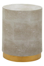 Gold Shagreen Effect Side Table and Stool with Gold Finish Base