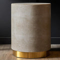 Gold Shagreen Effect Side Table and Stool with Gold Finish Base