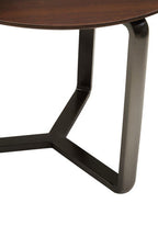 Brown Veneer and Ceramic 2 Tier Round Coffee Table